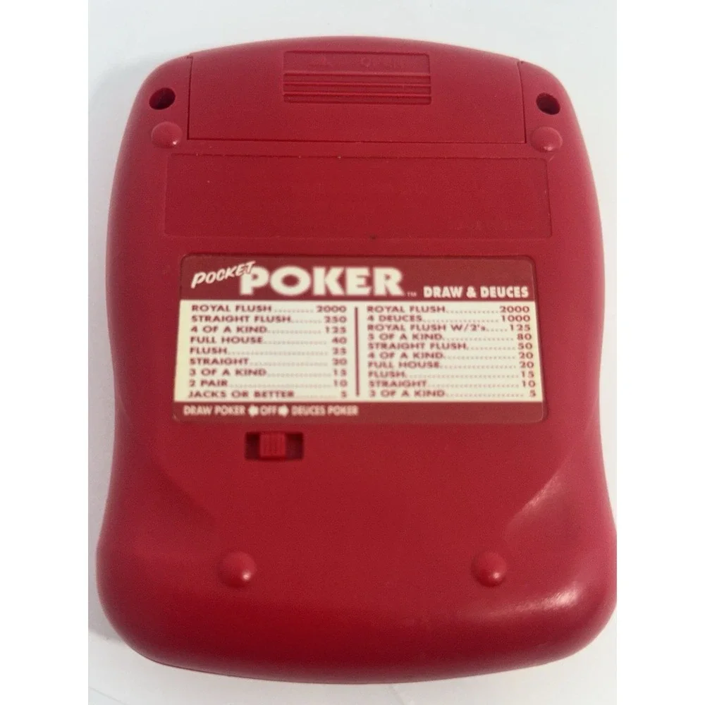 Vintage 1997 Radica Pocket Poker Draw and Deuces Electronic Handheld Game Tested